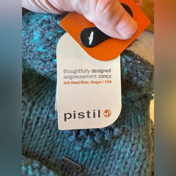 NWT Pistil Winter Hat Teal Blue with Pom Pom - Picture 4 of 8